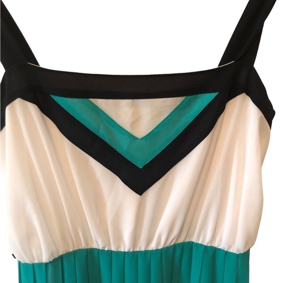 Banana Republic Milly Collection Blue  Colorblock Maxi Dress 6 Cruise Vacation - Picture 4 of 10